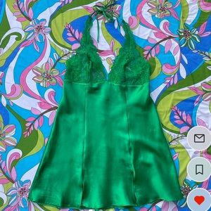 cute green slip dress